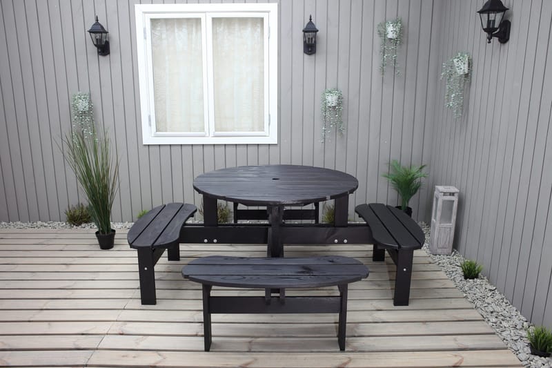 Rogolo Picknickbord 199 cm - Kaffesvart - Utemöbler - Utebord & trädgårdsbord - Picknickbord & bänkbord
