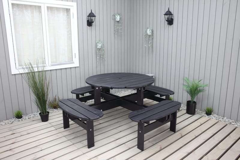 Rogolo Picknickbord 199 cm - Kaffesvart - Utemöbler - Utebord & trädgårdsbord - Picknickbord & bänkbord