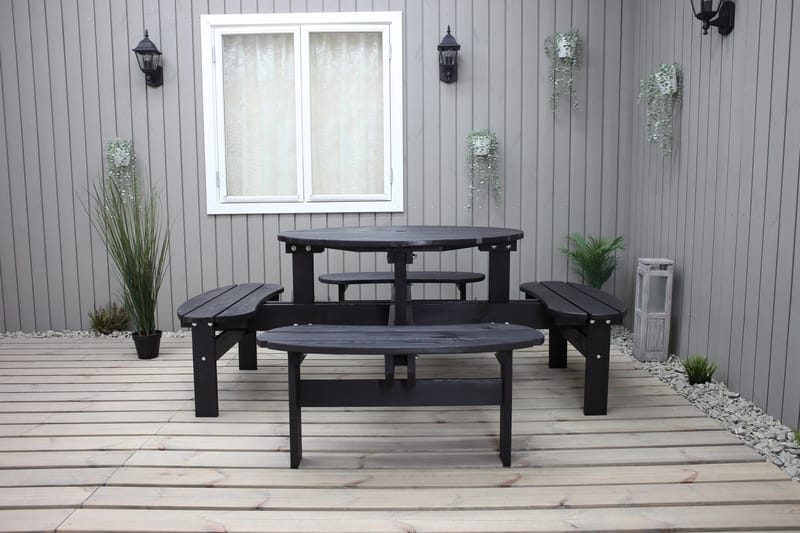 Rogolo Picknickbord 199 cm - Kaffesvart - Utemöbler - Utebord & trädgårdsbord - Picknickbord & bänkbord