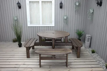 Rogolo Picknickbord 199 cm - Brun - Utemöbler - Utebord & trädgårdsbord - Picknickbord & bänkbord