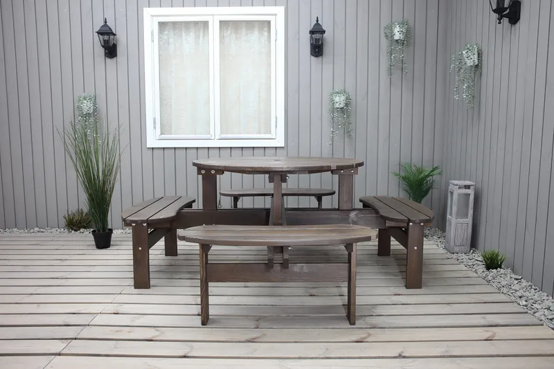 Rogolo Picknickbord 199 cm - Brun - Utemöbler - Utebord & trädgårdsbord - Picknickbord & bänkbord