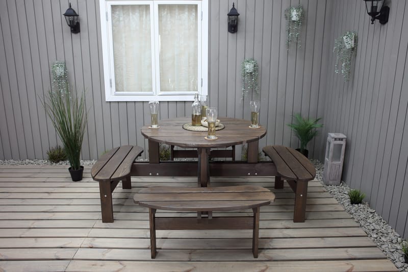 Rogolo Picknickbord 199 cm - Brun - Utemöbler - Utebord & trädgårdsbord - Picknickbord & bänkbord