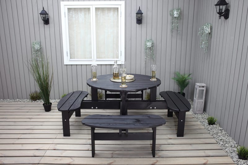 Rogolo Picknickbord 199 cm - Kaffesvart - Utemöbler - Utebord & trädgårdsbord - Picknickbord & bänkbord