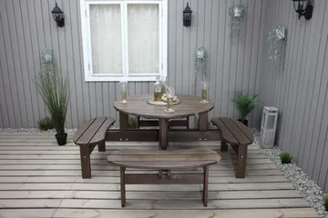 Rogolo Picknickbord 199 cm - Brun - Utemöbler - Utebord & trädgårdsbord - Picknickbord & bänkbord