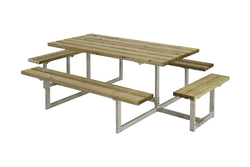 PLUS Basic Bänkset Komplett med 2 Påbyggnader - Beige/Grå - Picknickbord & bänkbord