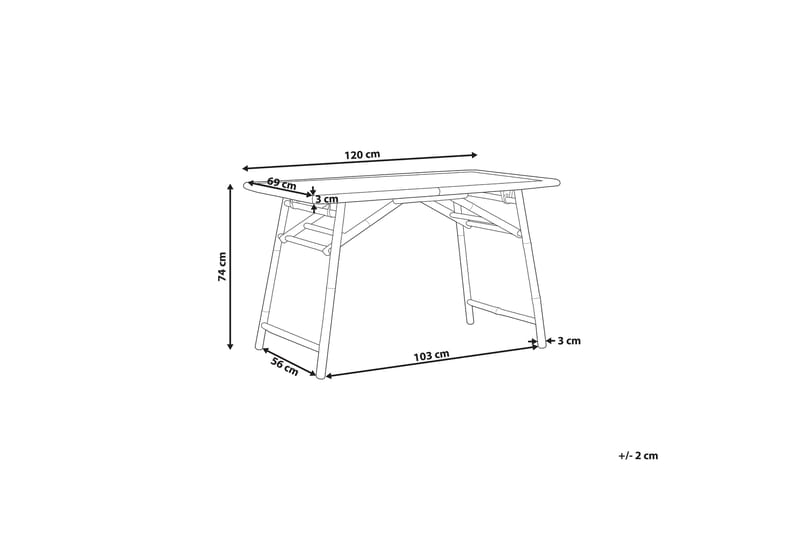 Redding Matbord Utomhus 120x69 cm - Ljusbrun - Utemöbler - Utebord & trädgårdsbord - Matbord utomhus
