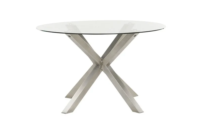Runt bord Maletto - Silver, Transparent - Utemöbler - Utebord & trädgårdsbord - Matbord utomhus