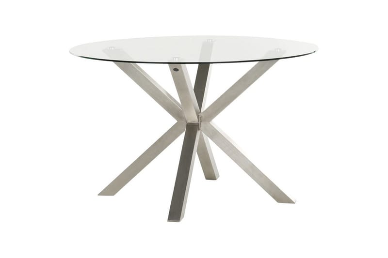 Runt bord Maletto - Silver, Transparent - Utemöbler - Utebord & trädgårdsbord - Matbord utomhus