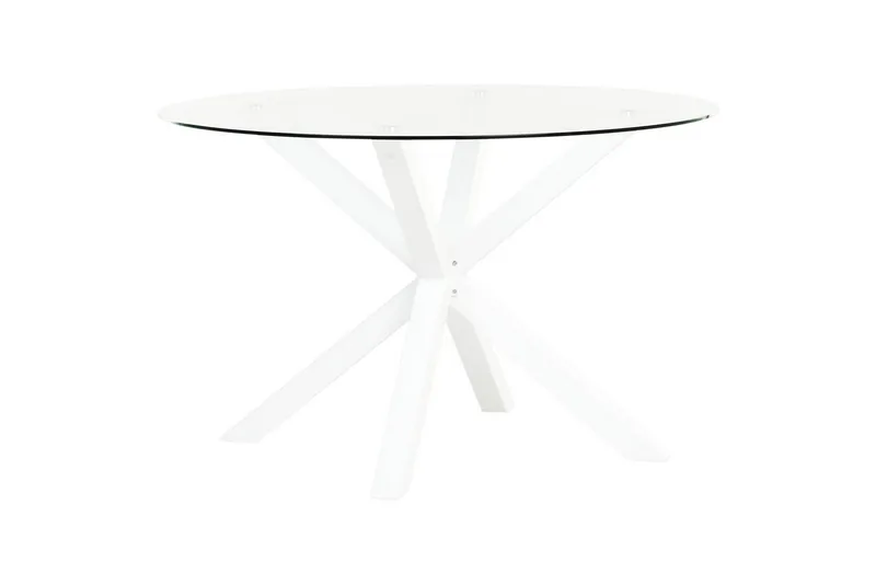 Runt bord Maletto - Vit, genomskinlig - Utemöbler - Utebord & trädgårdsbord - Matbord utomhus