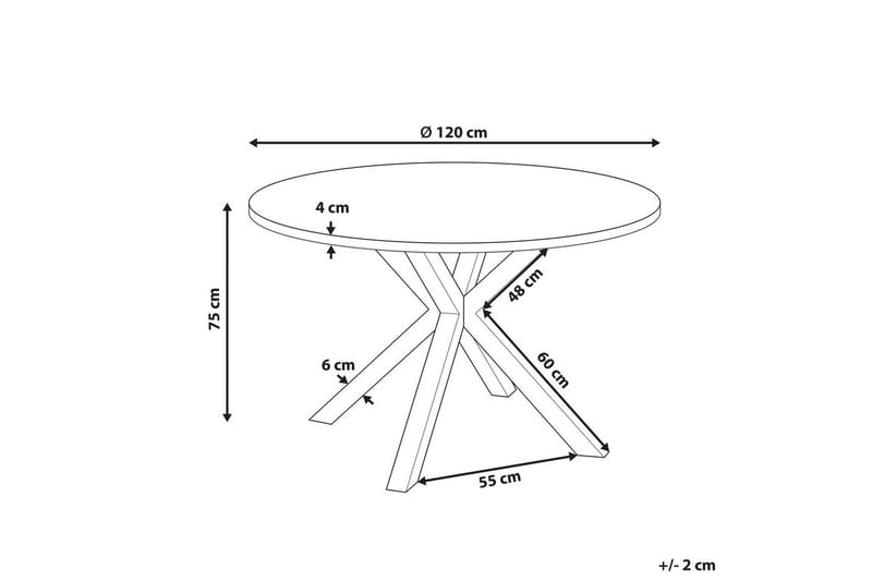 Runt bord Maletto Vit/Beige/Grå - Vit/Beige/Grå - Utemöbler - Utebord & trädgårdsbord - Matbord utomhus