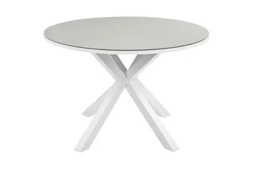 Runt bord Maletto Vit/Beige/Grå - Vit/Beige/Grå - Utemöbler - Utebord & trädgårdsbord - Matbord utomhus