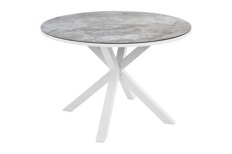 Runt bord Maletto Vit/Grå - Vit/Grå - Utemöbler - Utebord & trädgårdsbord - Matbord utomhus