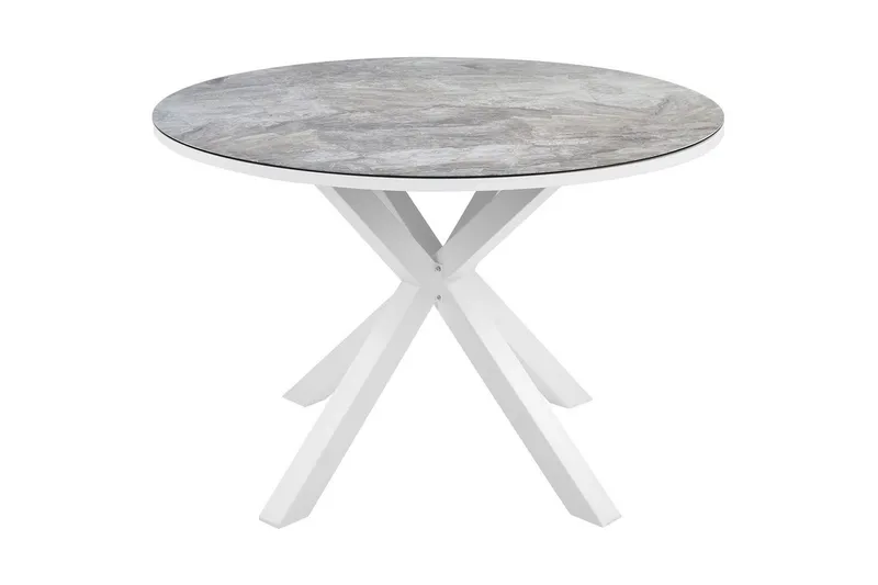 Runt bord Maletto Vit/Grå - Vit/Grå - Utemöbler - Utebord & trädgårdsbord - Matbord utomhus