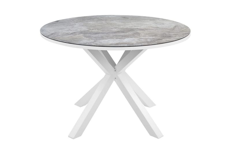 Runt bord Maletto Vit/Grå - Vit/Grå - Utemöbler - Utebord & trädgårdsbord - Matbord utomhus