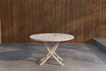 Runt matbord Kenya 120 cm Utomhus - vitputsad - Utemöbler - Utebord & trädgårdsbord - Matbord utomhus