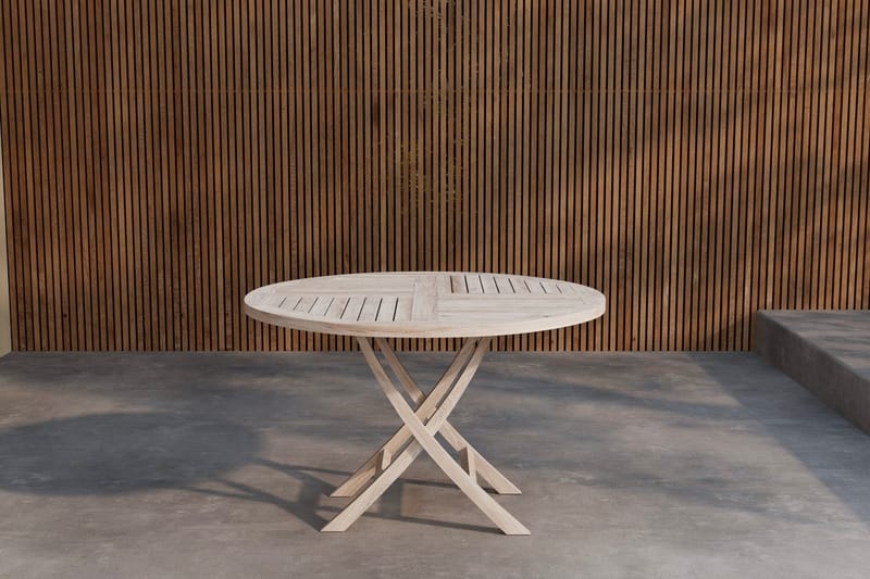 Runt matbord Kenya 120 cm Utomhus, vitputsad