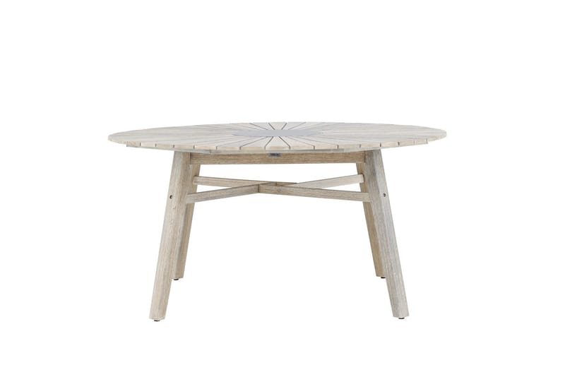 Runt Matbord Rives 150 cm Utomhus - Vitputsad - Utemöbler - Utebord & trädgårdsbord - Matbord utomhus
