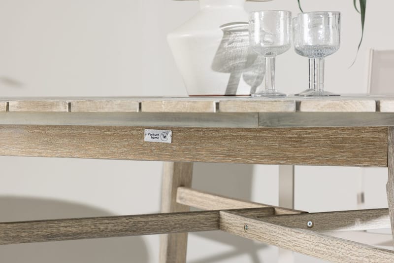 Runt Matbord Rives 150 cm Utomhus - Vitputsad - Utemöbler - Utebord & trädgårdsbord - Matbord utomhus