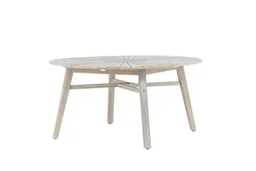 Runt Matbord Rives 150 cm Utomhus - Vitputsad - Utemöbler - Utebord & trädgårdsbord - Matbord utomhus