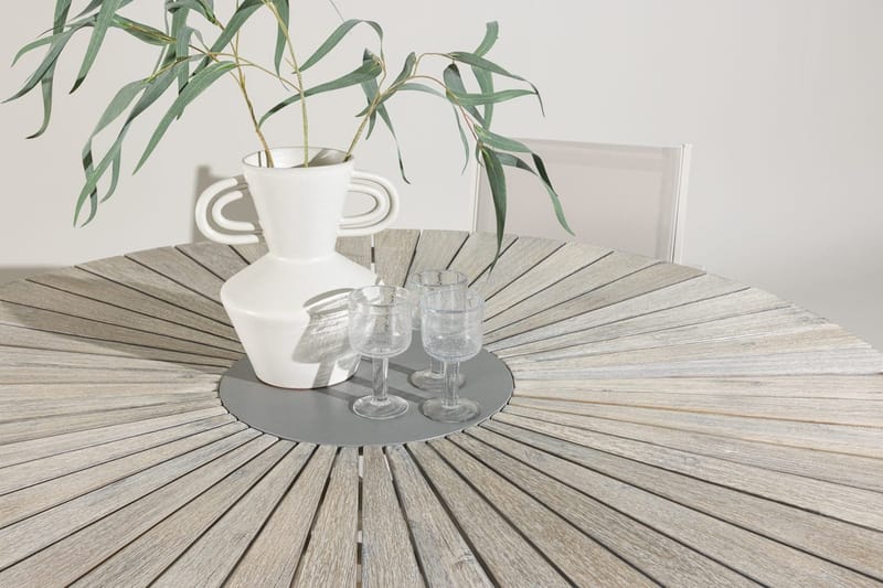 Runt Matbord Rives 150 cm Utomhus - Vitputsad - Utemöbler - Utebord & trädgårdsbord - Matbord utomhus