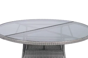 Runt utematbord med härdat glas | Ø150 cm | Tylösand grå - Utemöbler - Utebord & trädgårdsbord - Matbord utomhus