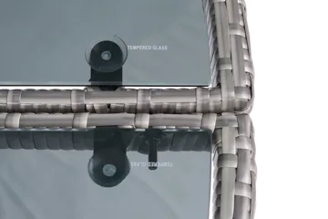 Runt utematbord med härdat glas | Ø150 cm | Tylösand grå - Utemöbler - Utebord & trädgårdsbord - Matbord utomhus