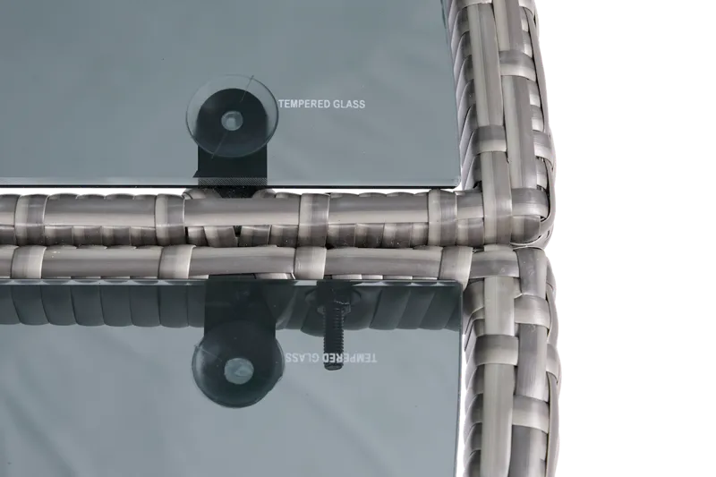 Runt utematbord med härdat glas | Ø150 cm | Tylösand grå - Utemöbler - Utebord & trädgårdsbord - Matbord utomhus