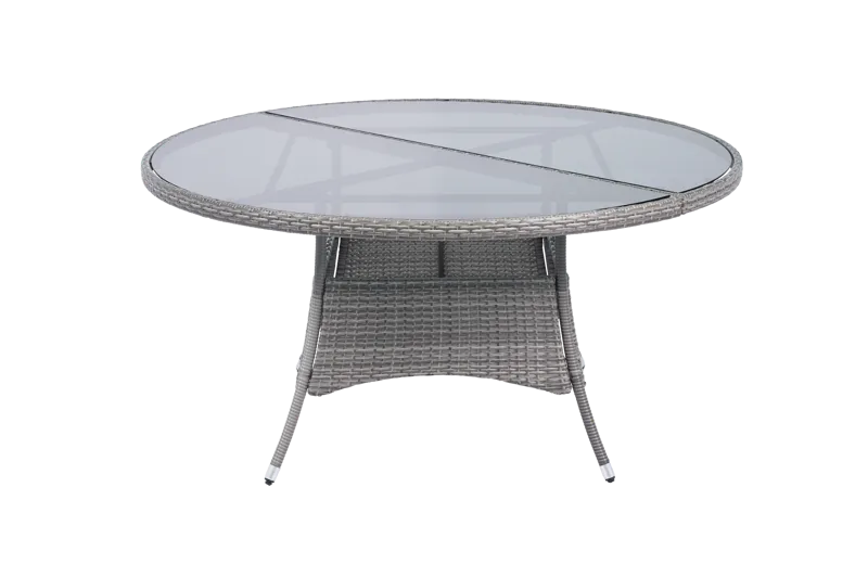 Runt utematbord med härdat glas | Ø150 cm | Tylösand grå - Utemöbler - Utebord & trädgårdsbord - Matbord utomhus