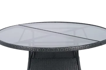 Runt utematbord med härdat glas | Ø150 cm | Tylösand svart - Utemöbler - Utebord & trädgårdsbord - Matbord utomhus