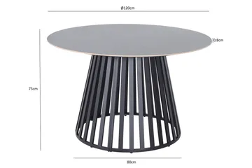 Sensi Runt Matbord utomhus 120 cm i metall - Svart - Utemöbler - Utebord & trädgårdsbord - Matbord utomhus
