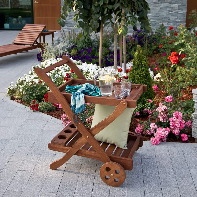 Serveringsvagn Victoria 84x50x81 cm meranti - brun - Utemöbler - Utebord & trädgårdsbord - Barbord utomhus