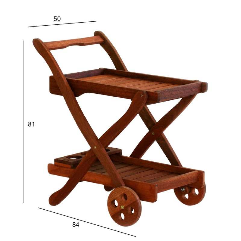 Serveringsvagn Victoria 84x50x81 cm meranti - brun - Utemöbler - Utebord & trädgårdsbord - Barbord utomhus
