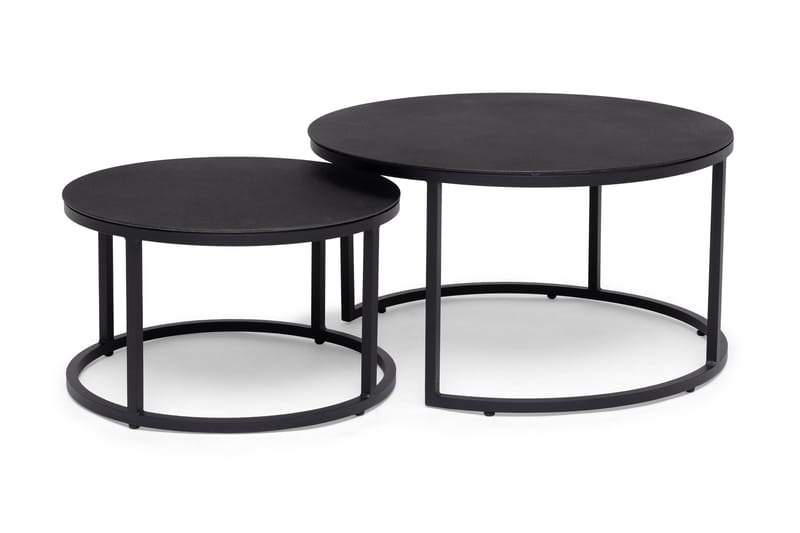 Hillerstorp Jet Set SatsUtebord Rund, Glas/Svart