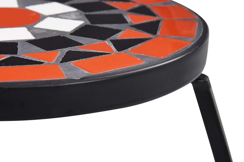 Mosaikbord 3 st terrakotta och vit keramik - Brun - Utemöbler - Utebord & trädgårdsbord - Sidobord utomhus
