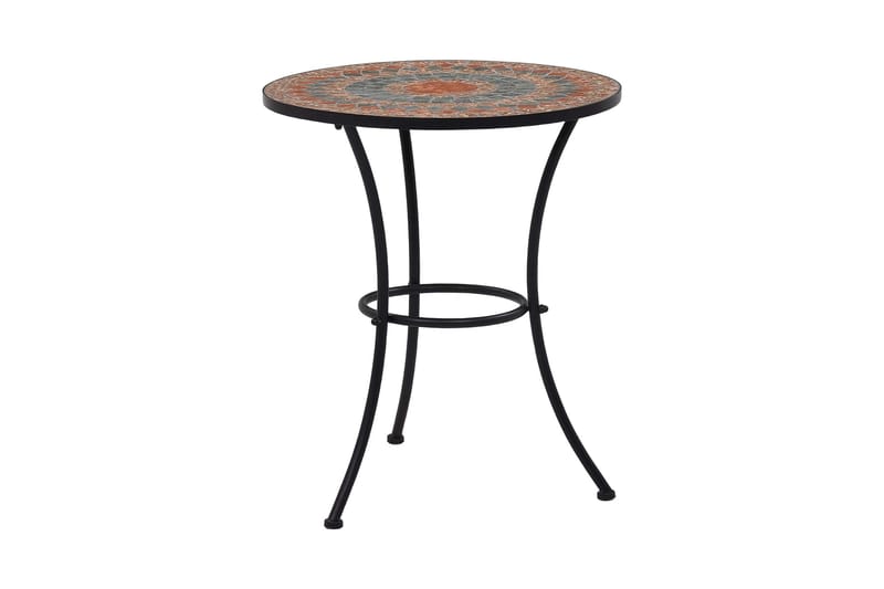 Mosaikbord orange/grå 60cm keramik - Orange - Balkongbord - Sidobord utomhus