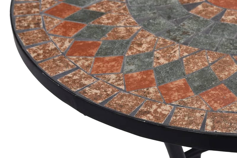 Mosaikbord orange/grå 60cm keramik - Orange - Utemöbler - Utebord & trädgårdsbord - Sidobord utomhus