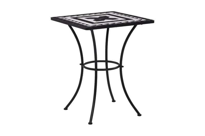 Mosaikbord svart och vit 60 cm keramik - Svart - Sidobord utomhus - Balkongbord