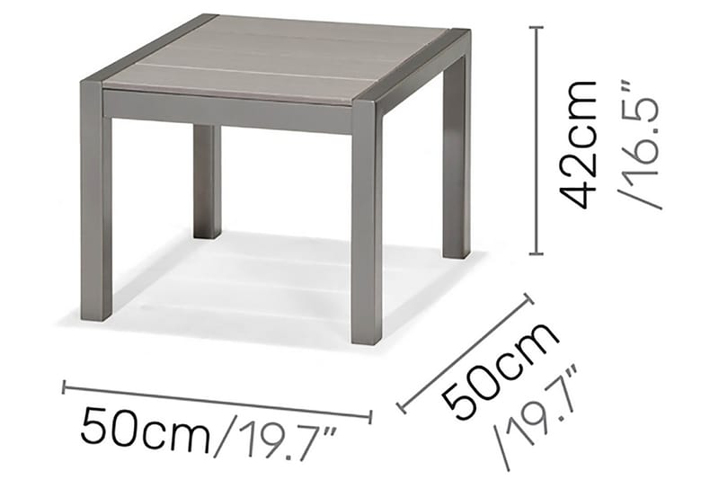 Solana Sidobord och Soffbord Utomhus 50 cm Metall - Grå - Utemöbler - Utebord & trädgårdsbord - Sidobord utomhus