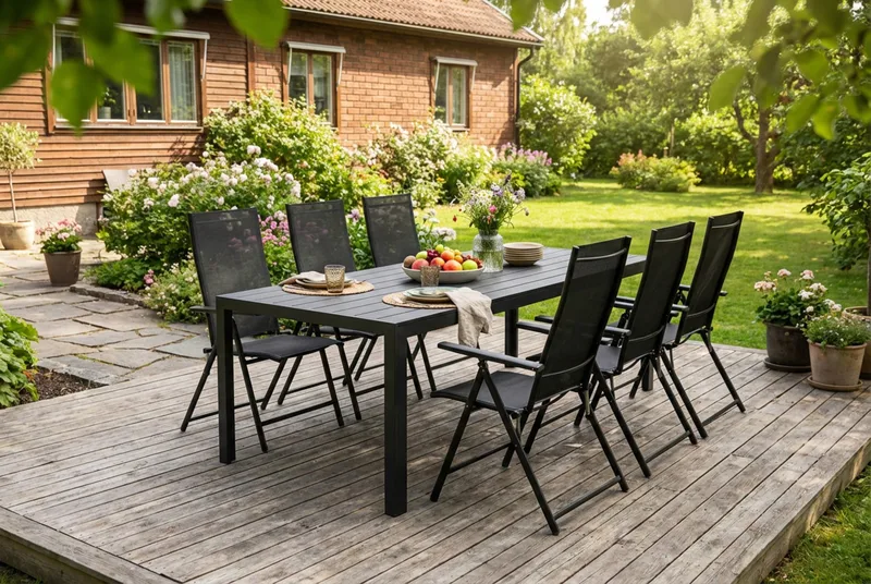 Siri Matbord Utomhus 90x205 cm - Svart - Utemöbler - Utebord & trädgårdsbord - Matbord utomhus