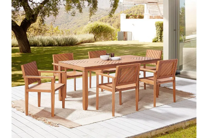 Taviano Matbord Utomhus 90x180 cm - Ljusbrun - Utemöbler - Utebord & trädgårdsbord - Matbord utomhus