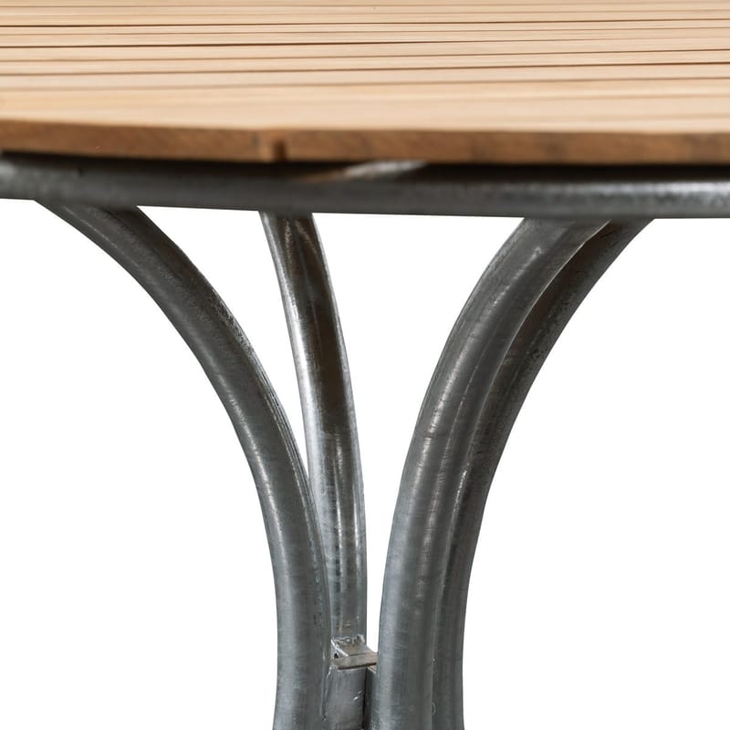 Teakbord Ø110 cm - Möllan - Teak / Galvaniserat stål - Utemöbler - Utebord & trädgårdsbord - Matbord utomhus