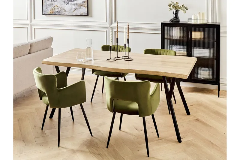 Tiggiano Matbord Utomhus 180x90 cm - Ljusbrun/Svart - Utemöbler - Utebord & trädgårdsbord - Matbord utomhus