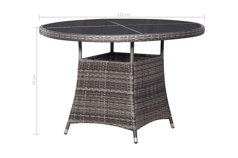Trädgårdsbord 110x74 cm konstrotting grå - Grå - Matbord utomhus