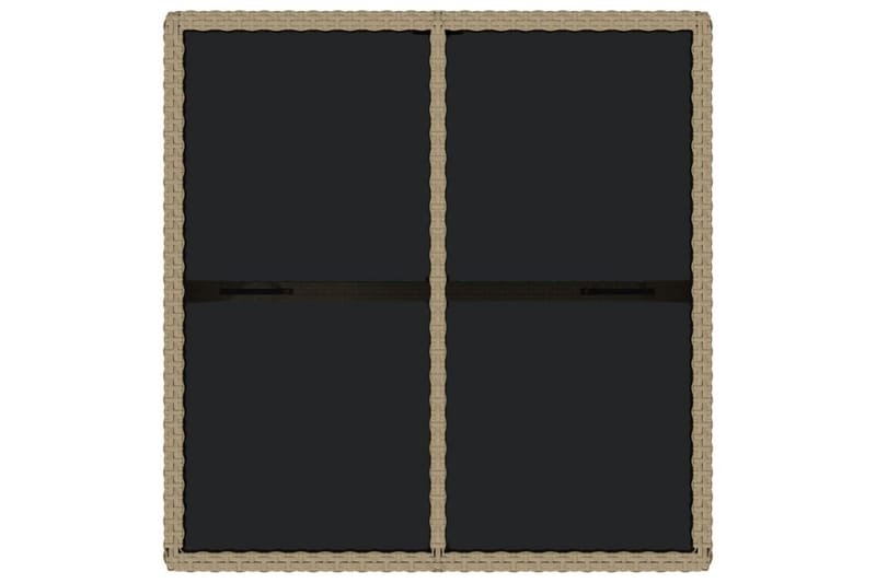 Trädgårdsbord beige 109x107x74 cm konstrotting och glas - Beige - Utemöbler - Utebord & trädgårdsbord - Matbord utomhus