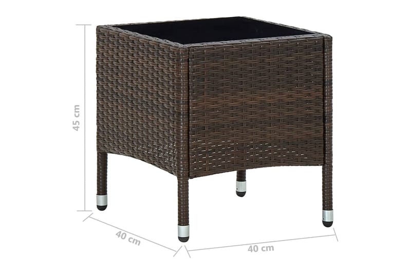 Trädgårdsbord brun 40x40x45 cm konstrotting - Brun - Utemöbler - Utebord & trädgårdsbord - Matbord utomhus