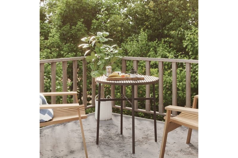 Trädgårdsbord brun 45 cm konstrotting - Brun - Matbord utomhus
