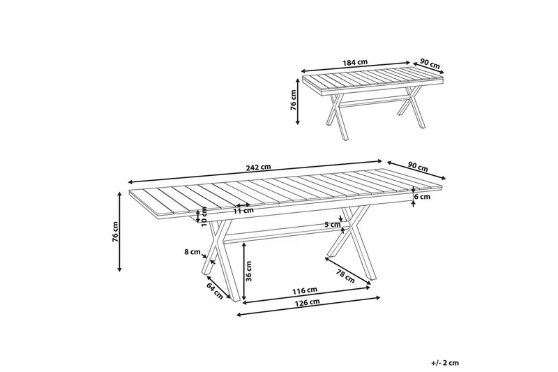 Trädgårdsbord Fanes Ljus trä/vit - Ljus trä/vit - Utemöbler - Utebord & trädgårdsbord - Matbord utomhus