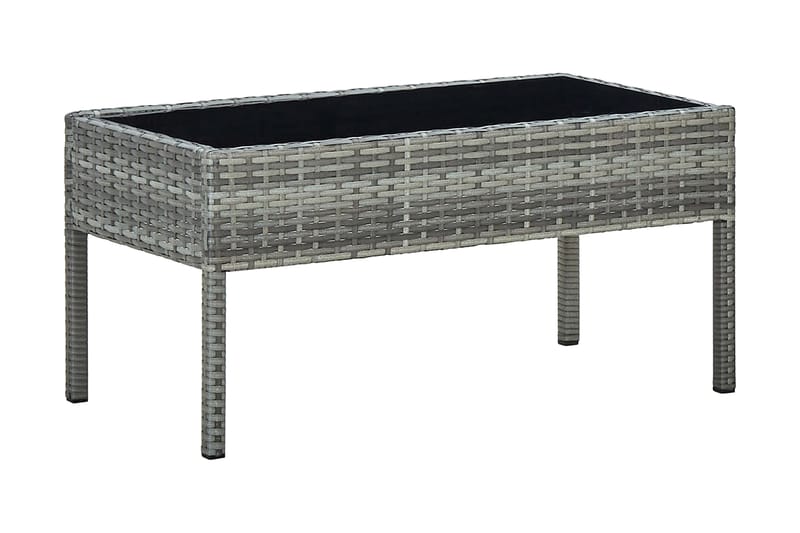 Trädgårdsbord grå 75x40x37 cm konstrotting - Grå - Matbord utomhus