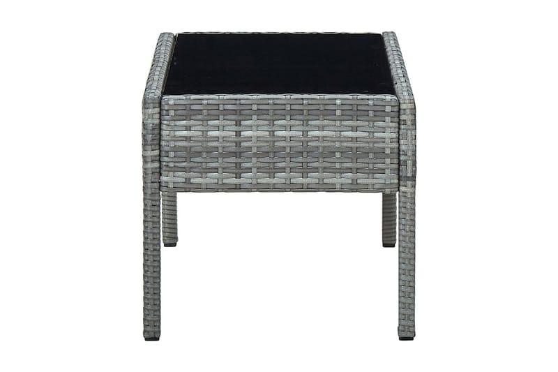 Trädgårdsbord grå 75x40x37 cm konstrotting - Grå - Matbord utomhus