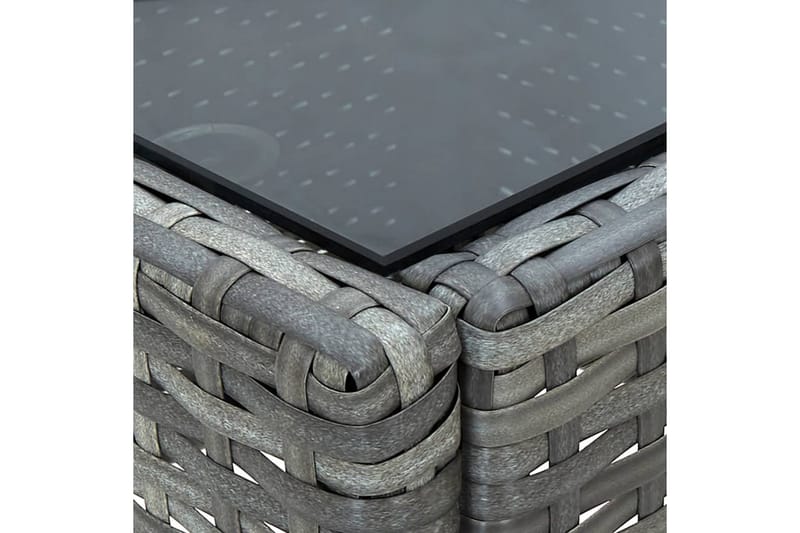 Trädgårdsbord grå 75x40x37 cm konstrotting - Grå - Utemöbler - Utebord & trädgårdsbord - Matbord utomhus